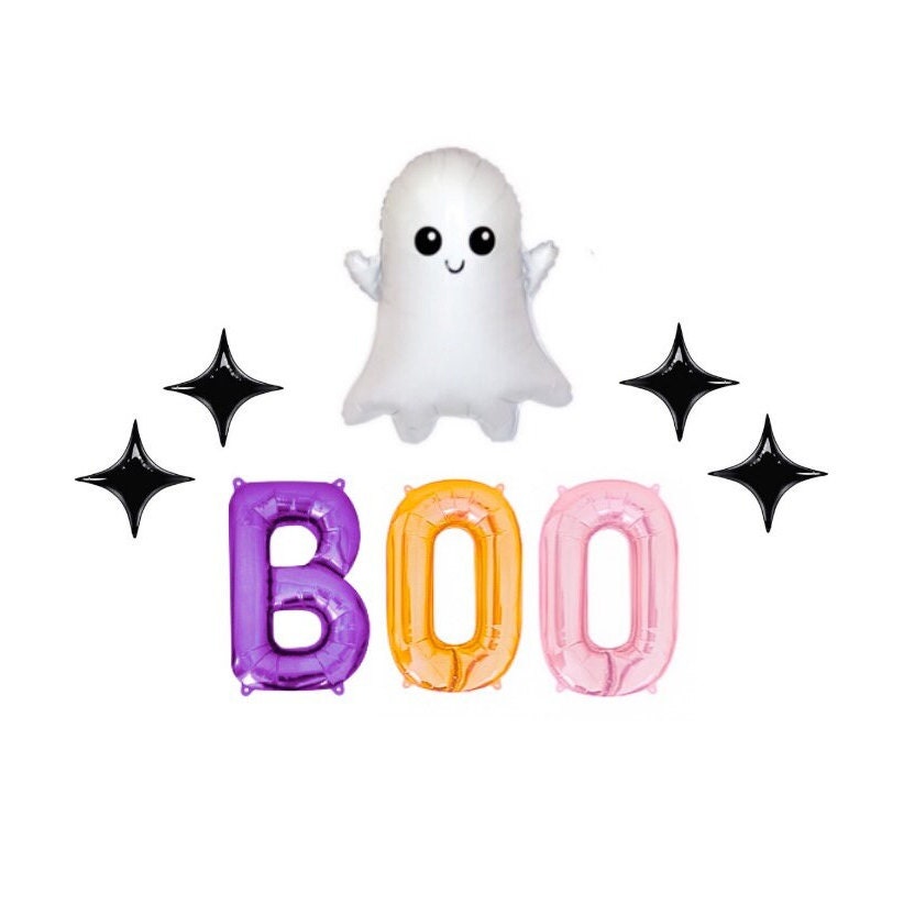 Multi-Colored Boo Halloween Letter Balloon Kit