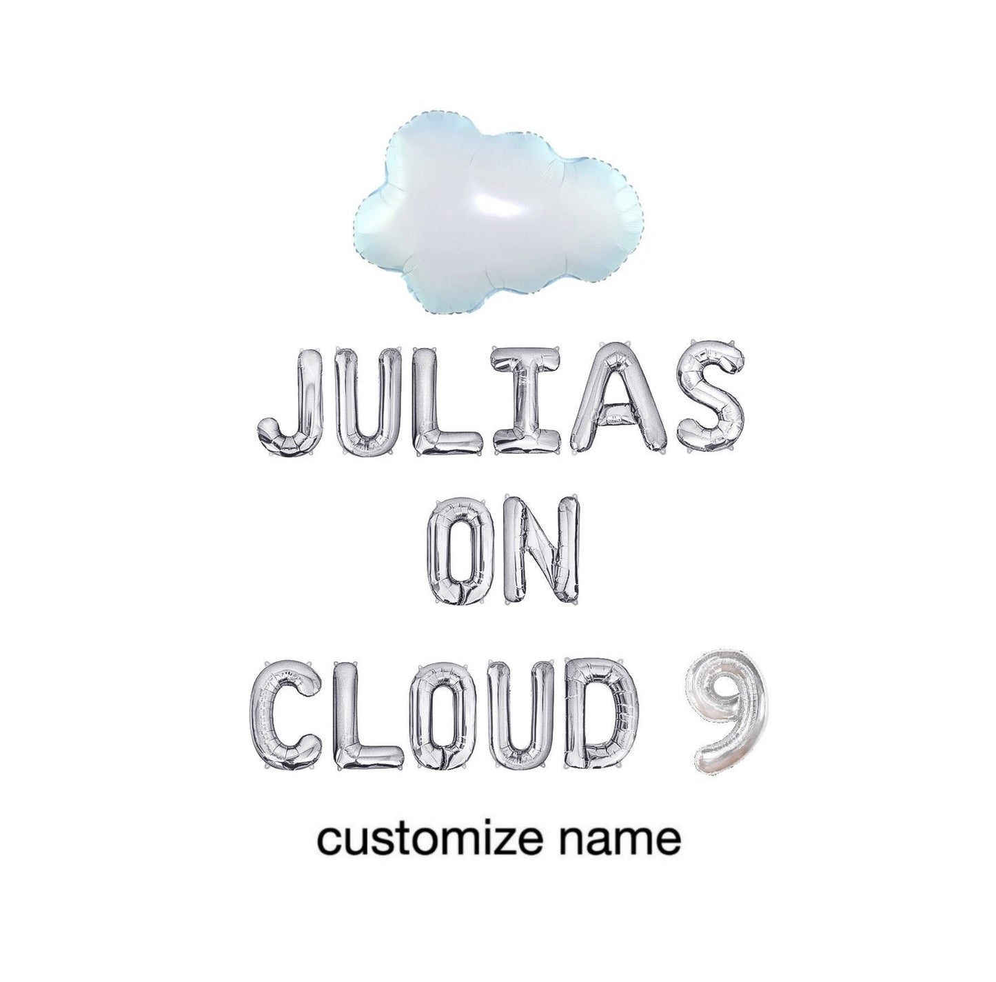 Custom Names On Cloud 9 Letter Balloon Kit