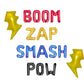 Boom Zap Smash Pow Letter Balloon Kit