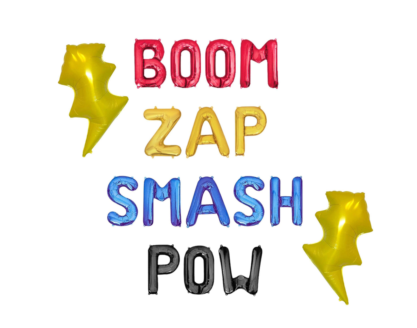 Boom Zap Smash Pow Letter Balloon Kit