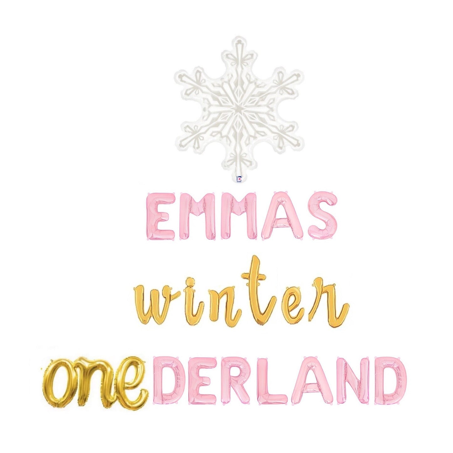 Custom Names Winter Onederland Letter Balloon Kit