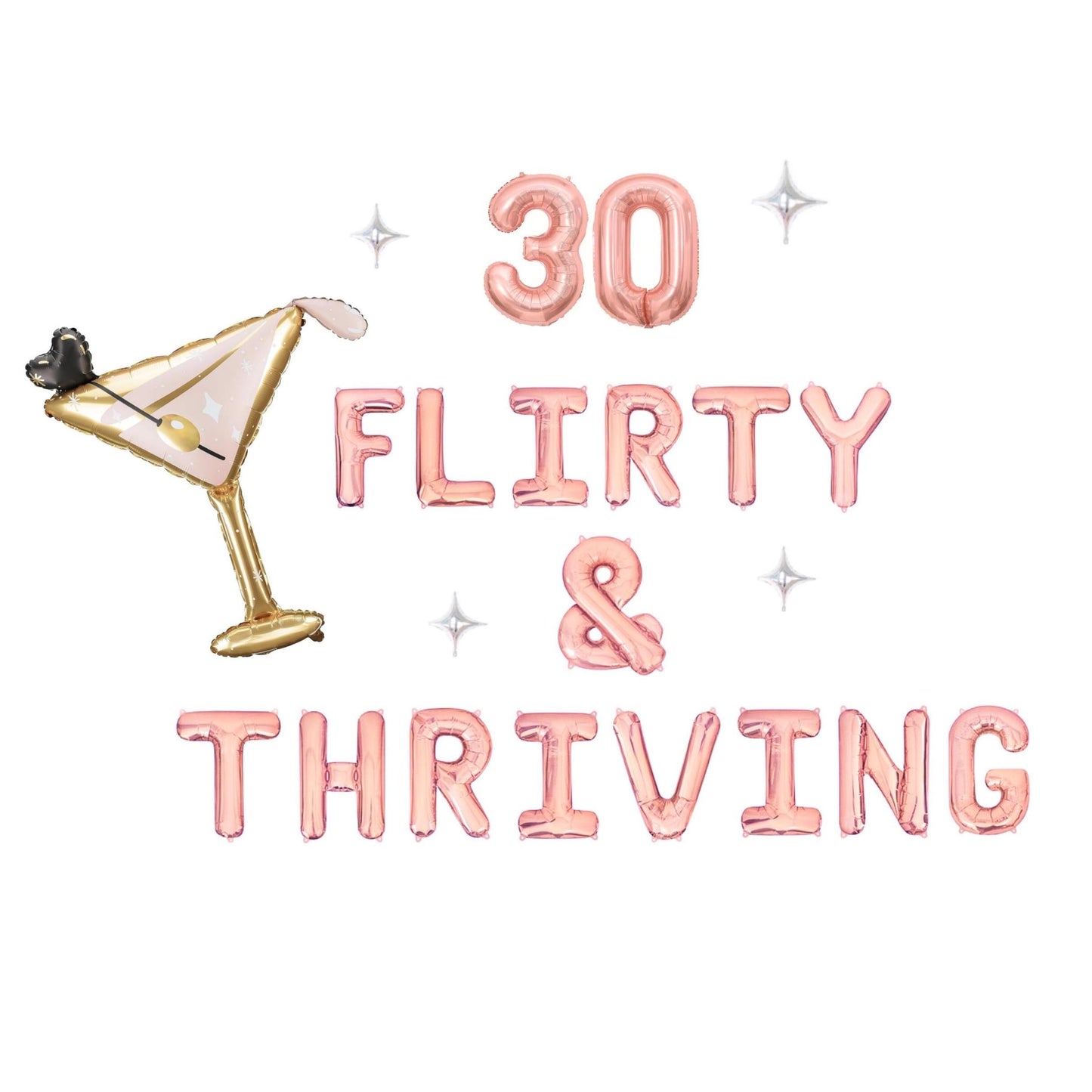 30 Flirty & Thriving Letter Balloon Kit