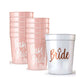 Bachelorette Themed White Bride Cup and Pink Team Bride Cups