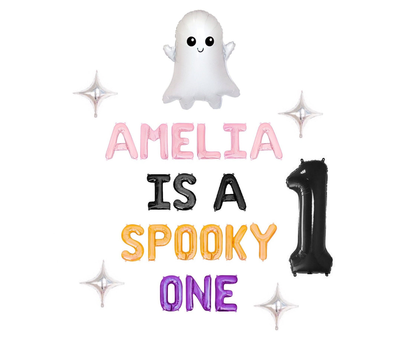 Custom Name is Spooky One Halloween Letter Balloon Kit