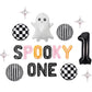 Checkers Stripes Multi-Colored Spooky One Letter Balloon Kit