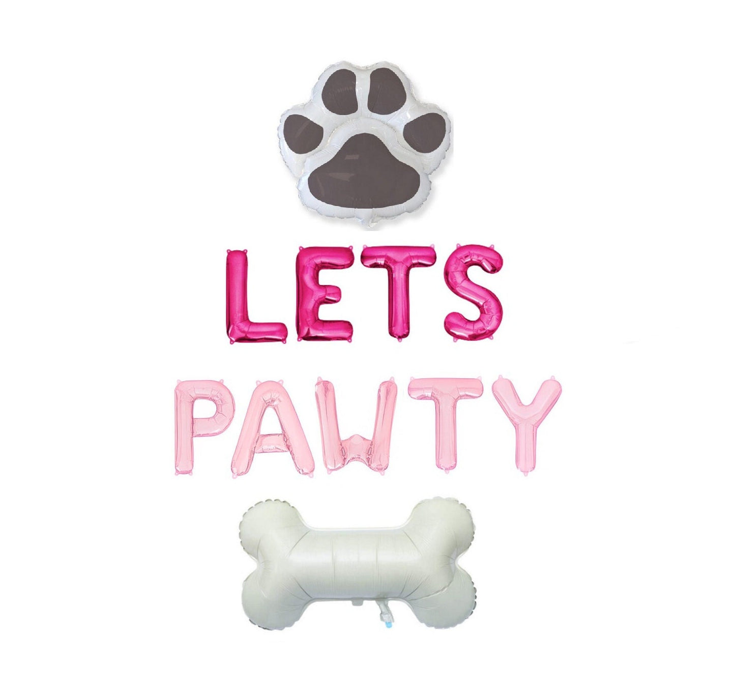 Lets Pawty Dog Themed Birthday Letter Balloon Kit