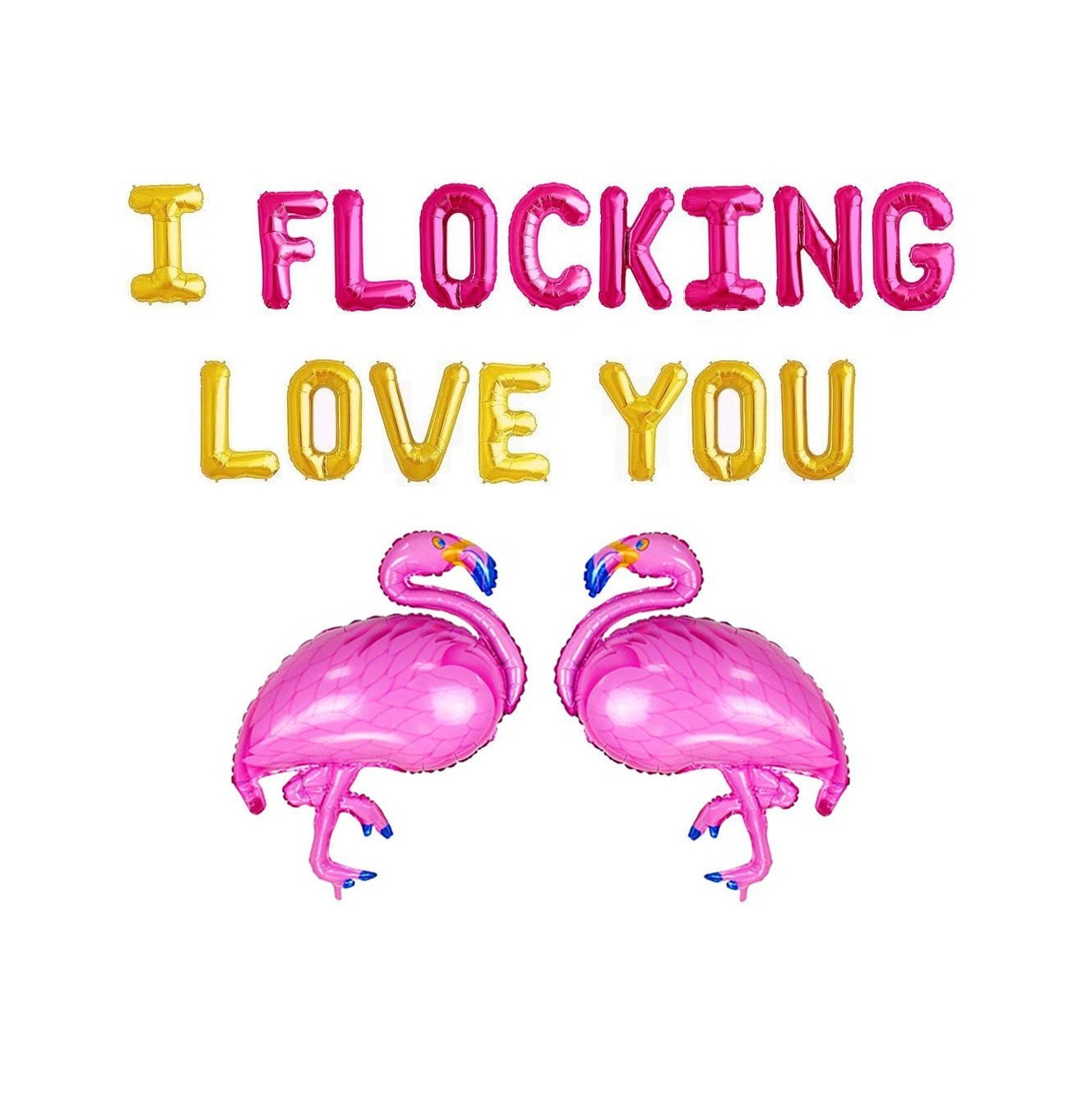 I Flocking Love You Letter Balloon Kit