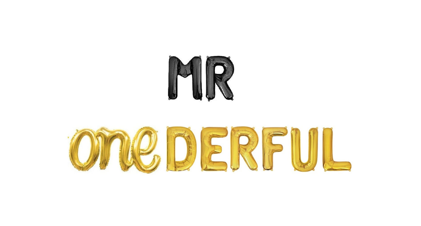 Mr OneDerful First Birthday Letter Balloon Kit