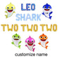 Baby Shark Two Two Two Custom Letter Balloon Kit