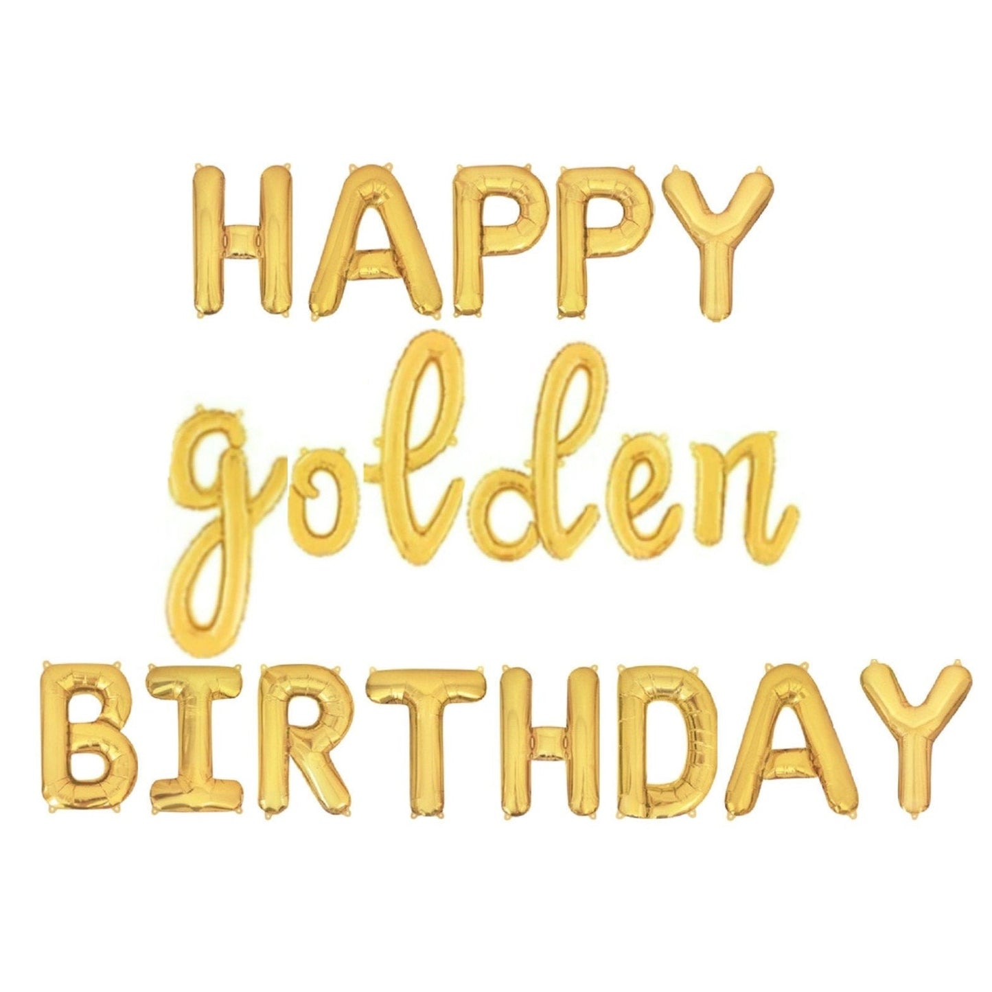 Happy Golden Birthday Letter Balloon Kit