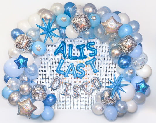 Last Disco with Blue Accents Balloon Garland Kit