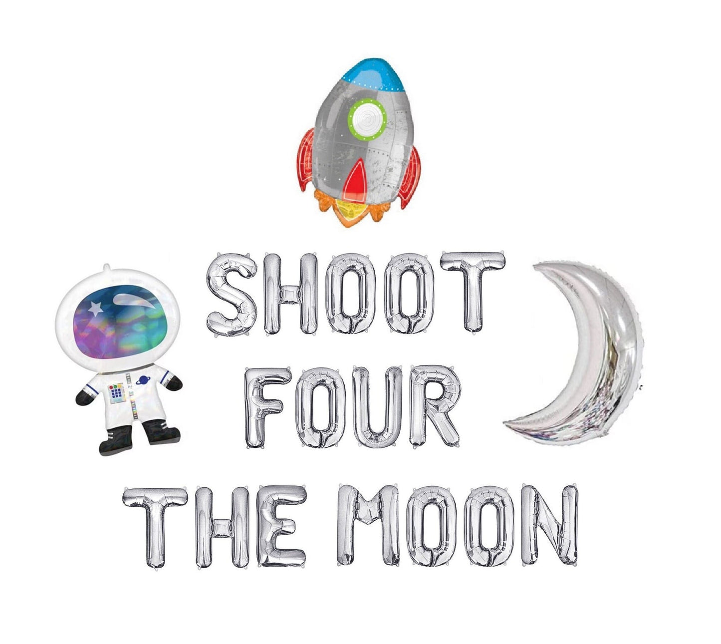 Shoot Four The Moon 4th Birthday Letter Balloon Kit