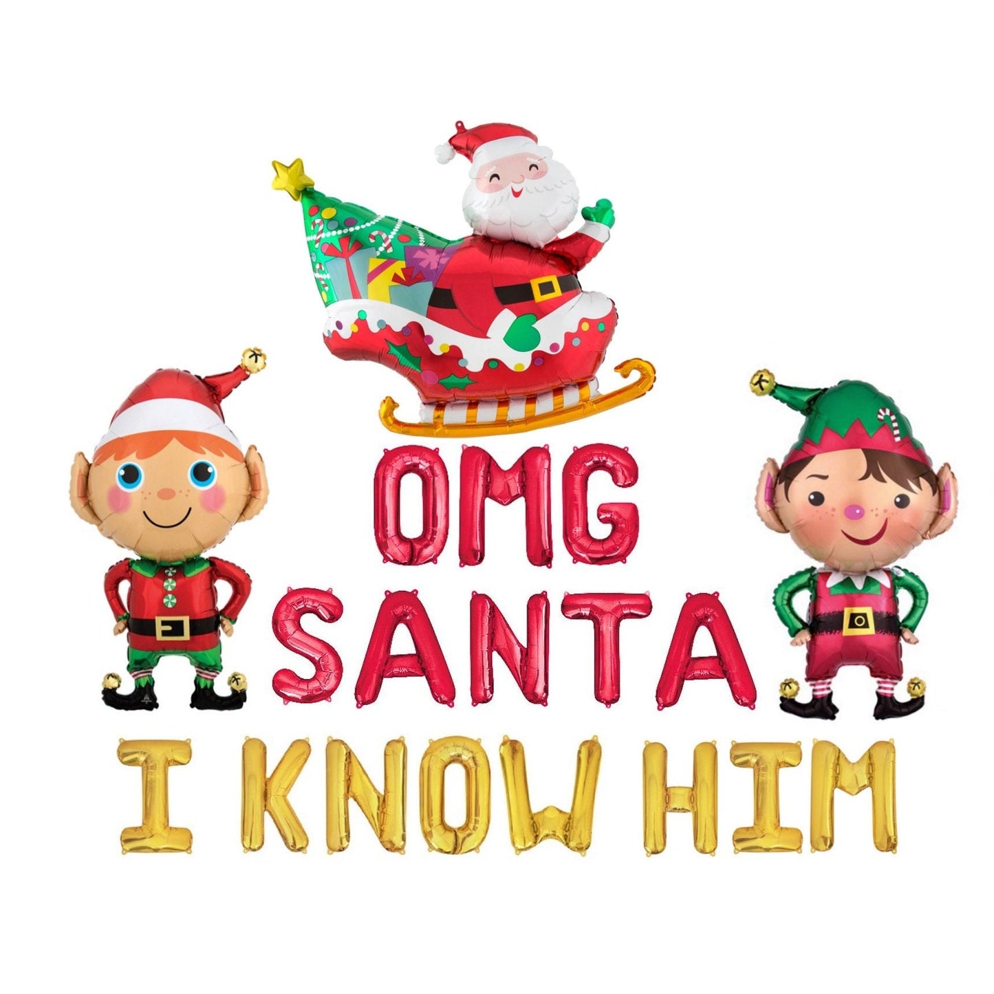 OMG Santa I Know Him Christmas Letter Balloon Kit