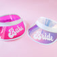 Pink Babe And White Bride Bachelorette Themed Visors