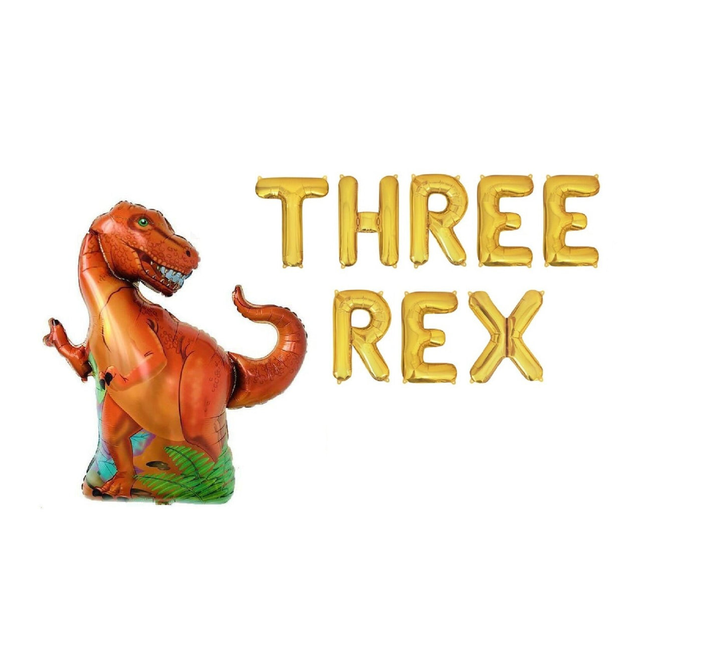 Three Rex Dinosaur Themed Letter Balloon Kit