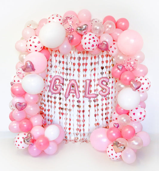 Gals Galentine's Hearts Balloon Garland Kit