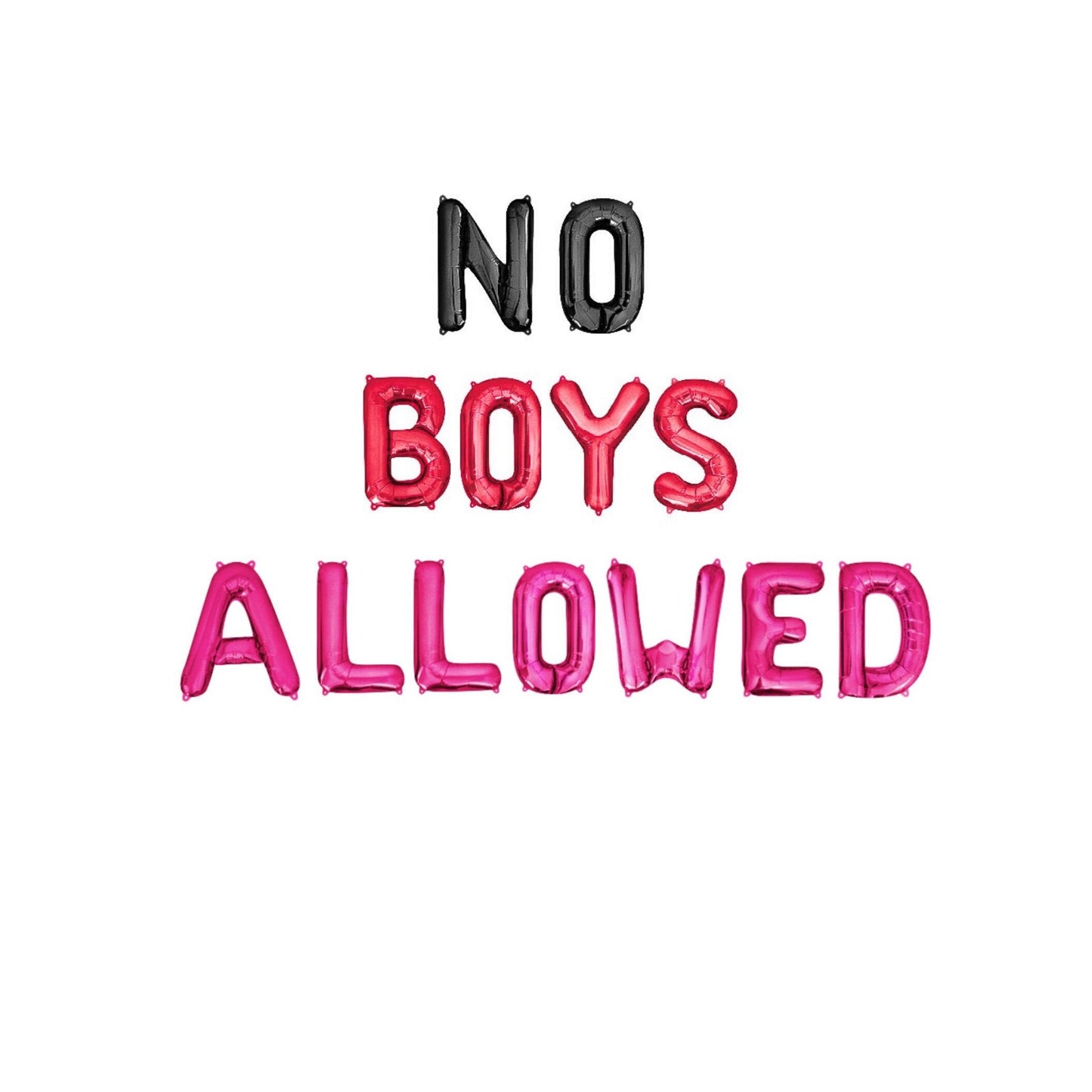 No Boys Allowed Letter Balloon Kit