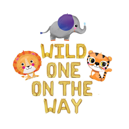 Wild One On The Way Animal Letter Balloon Kit