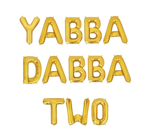 Yabba Dabba Two 2nd Birthday Letter Balloon Kit