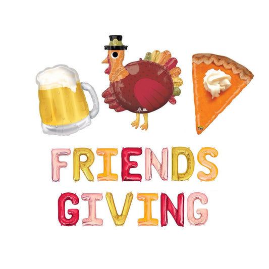 Friendsgiving Multi-Colored Thanksgiving Letter Balloon Kit