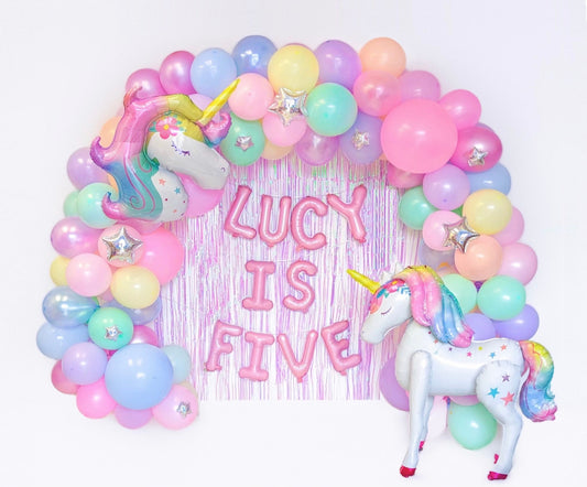 Pastel Unicorn Birthday Balloon Garland Kit