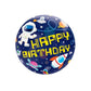 Space Themed Happy Birthday Circle Balloon