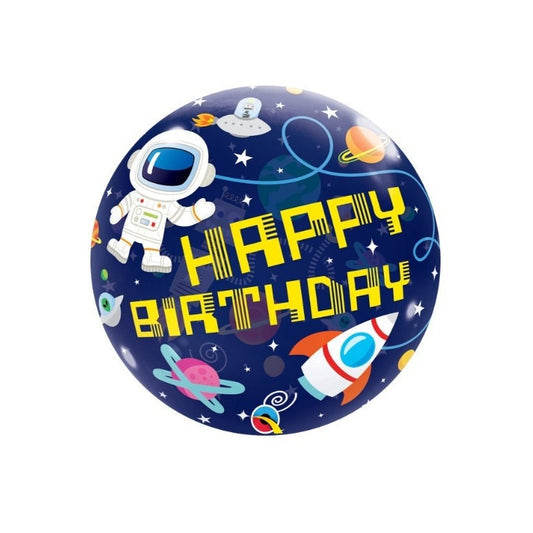 Space Themed Happy Birthday Circle Balloon