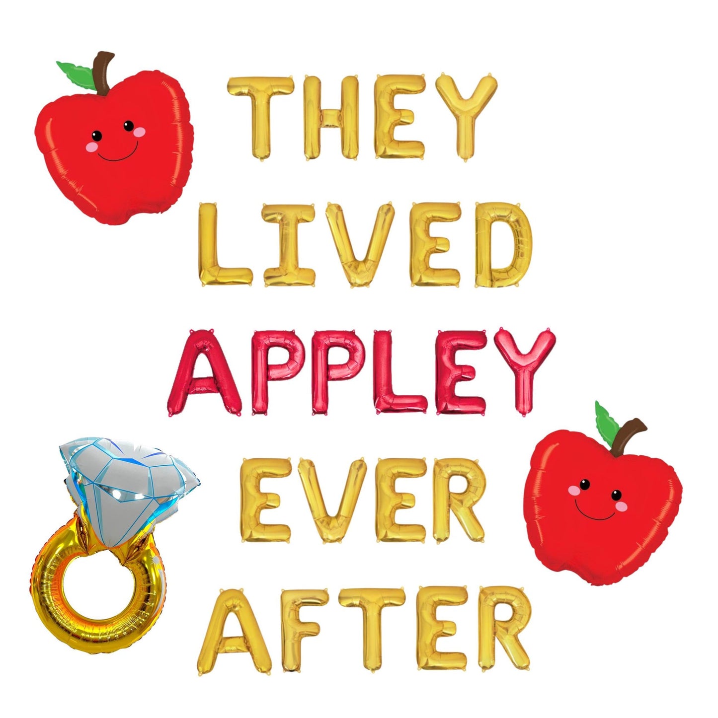 They Lived Appley Ever After Letter Balloon Kit