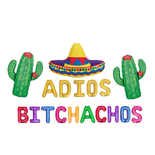 Adios Bitchachos Fiesta Themed Letter Balloon Kit