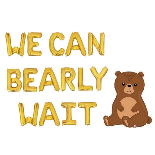 We Can Bearly Wait Baby Shower Letter Balloon Kit