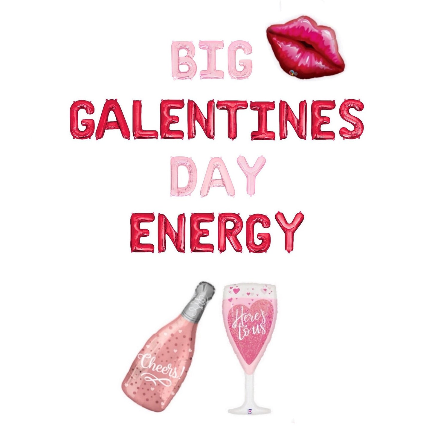 Big Galentines Day Energy Letter Balloon Kit