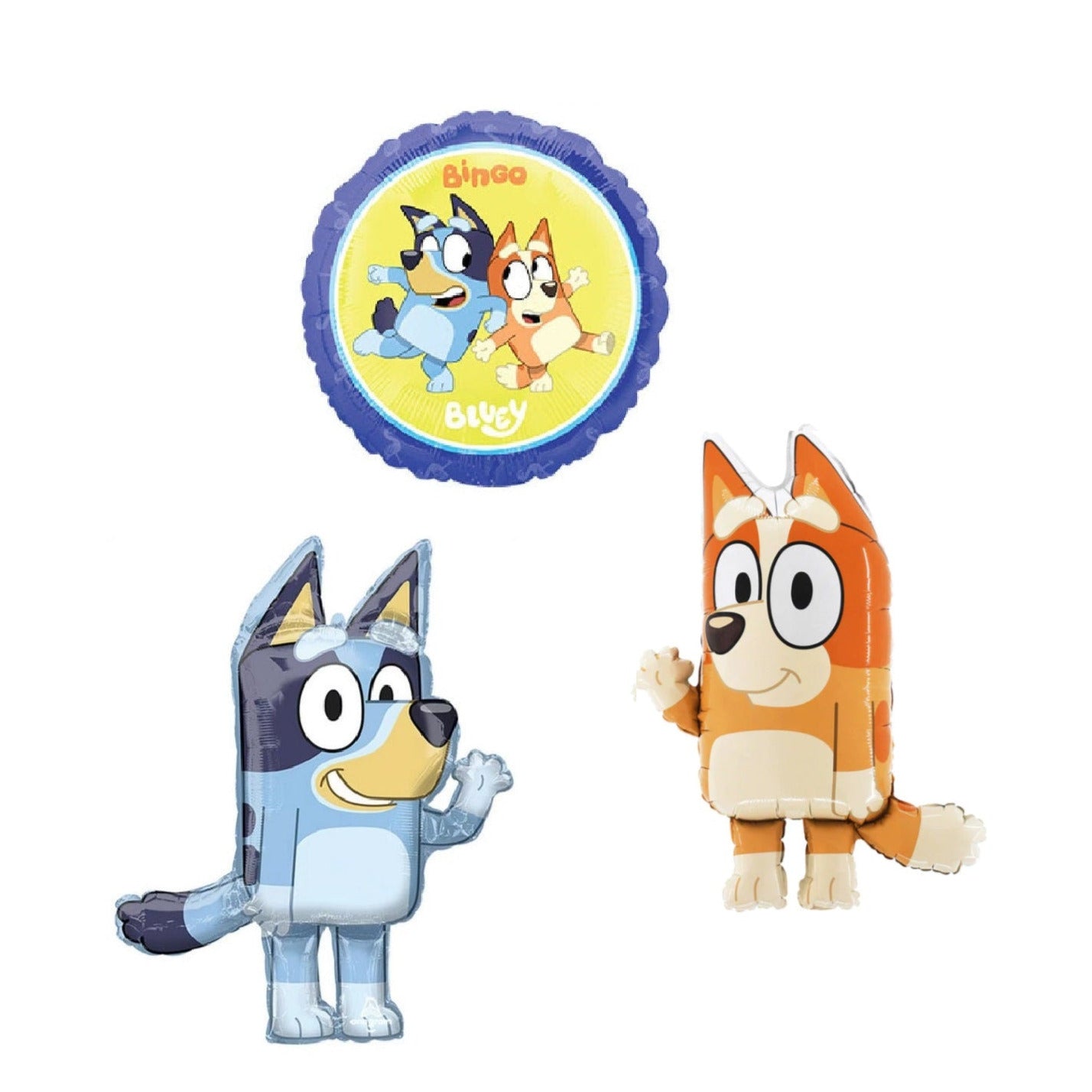 Bluey, Bingo, and Bluey and Bingo Circle Balloons