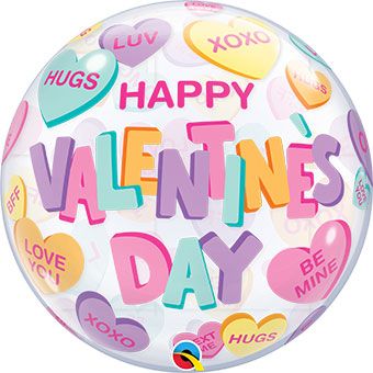 Candy Hearts Valentines Circle Balloon