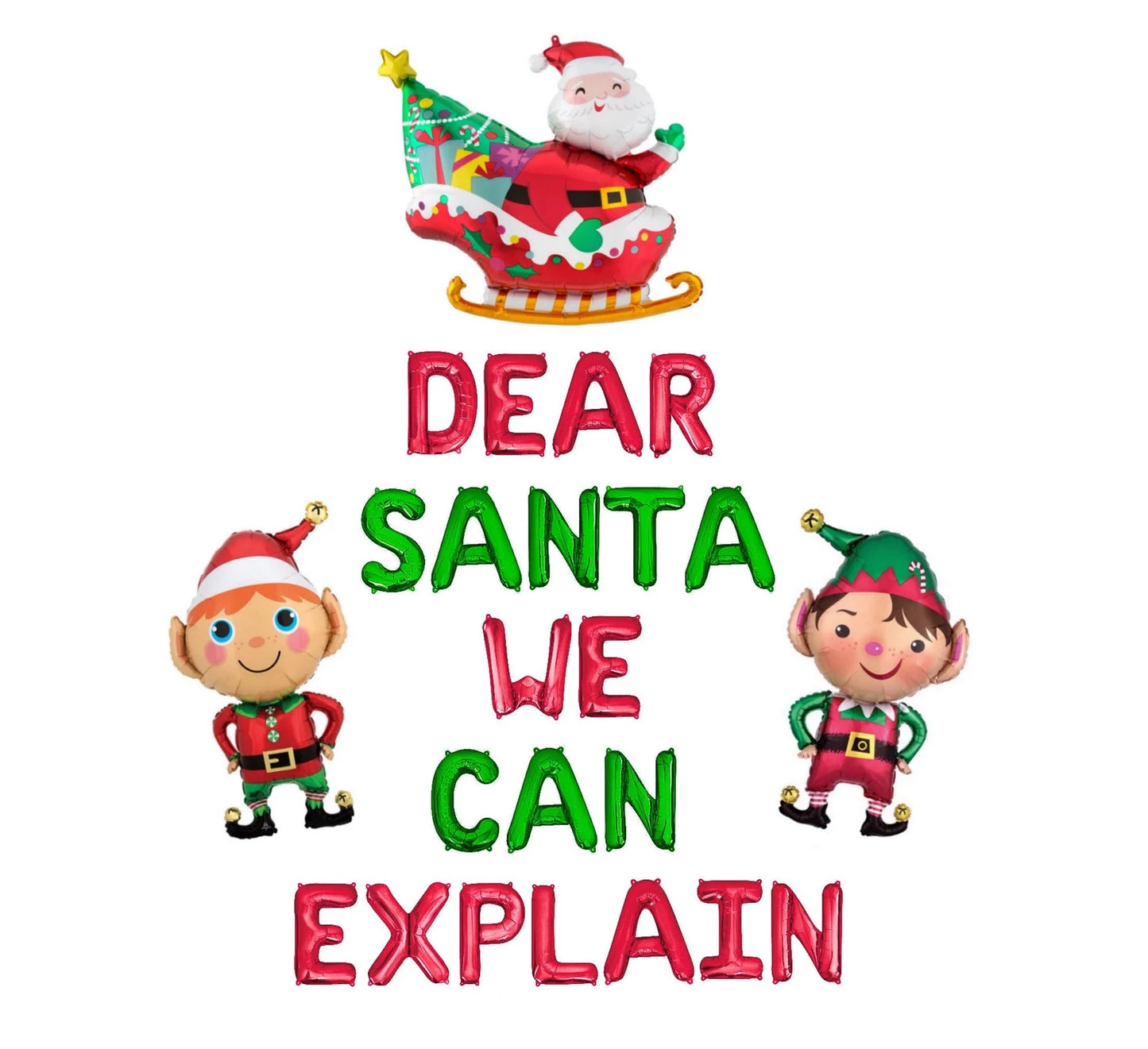 Dear Santa We Can Explain Letter Balloon Kit