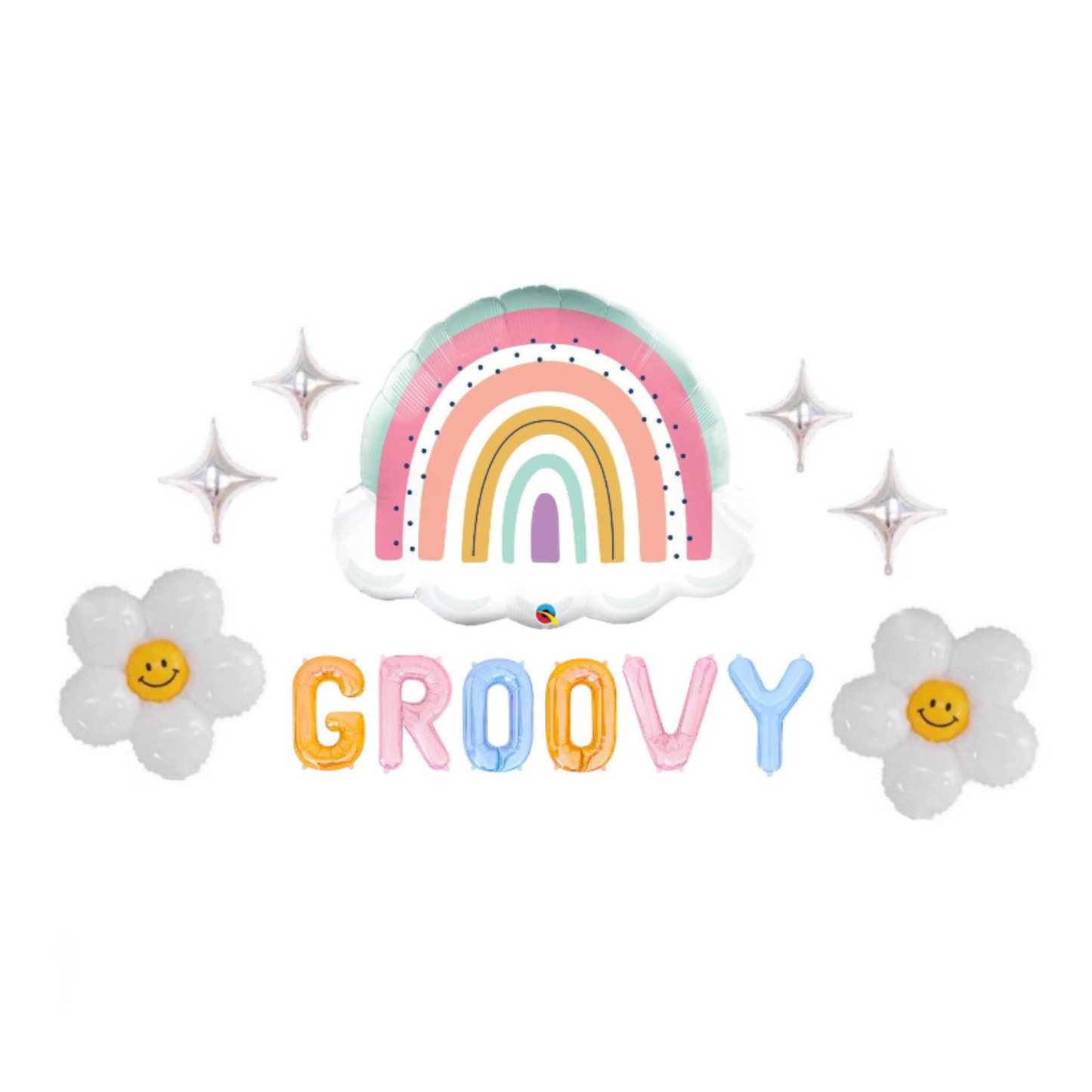 Multi-Colored Groovy Letter Balloon Kit