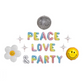 Peace Love & Party Rainbow Letter Balloon Kit