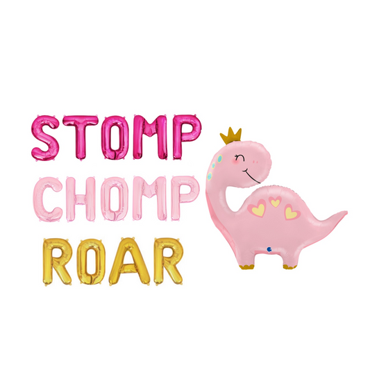 Stomp Chomp Roar Dino Birthday Letter Balloon Kit