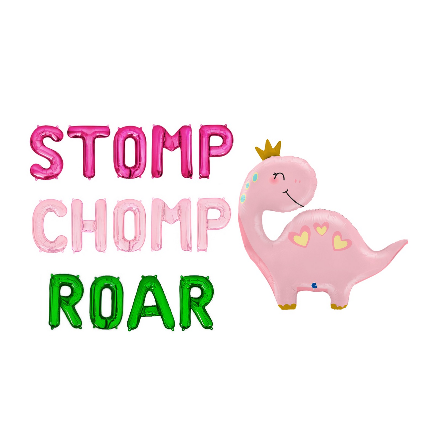 Stomp Chomp Roar Dino Themed Letter Balloon Kit