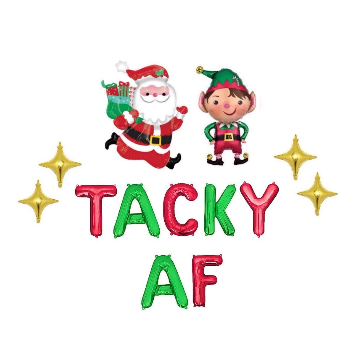 Tacky AF Ugly Sweater Letter Balloon Kit