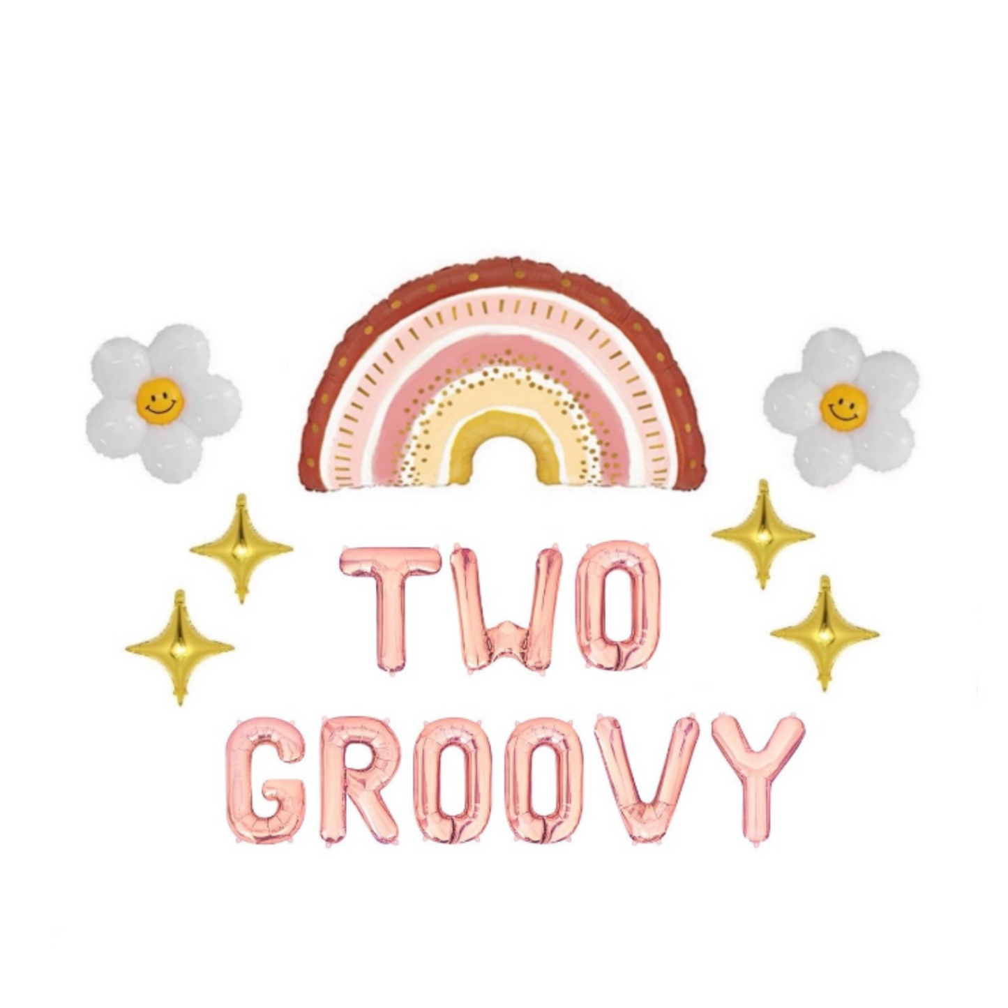 Boho Two Groovy 2nd Birthday Letter Balloon Kit