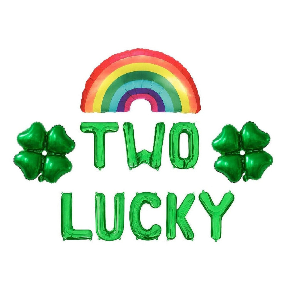 Two Lucky With Shamrocks Rainbow Letter Balloon Kit