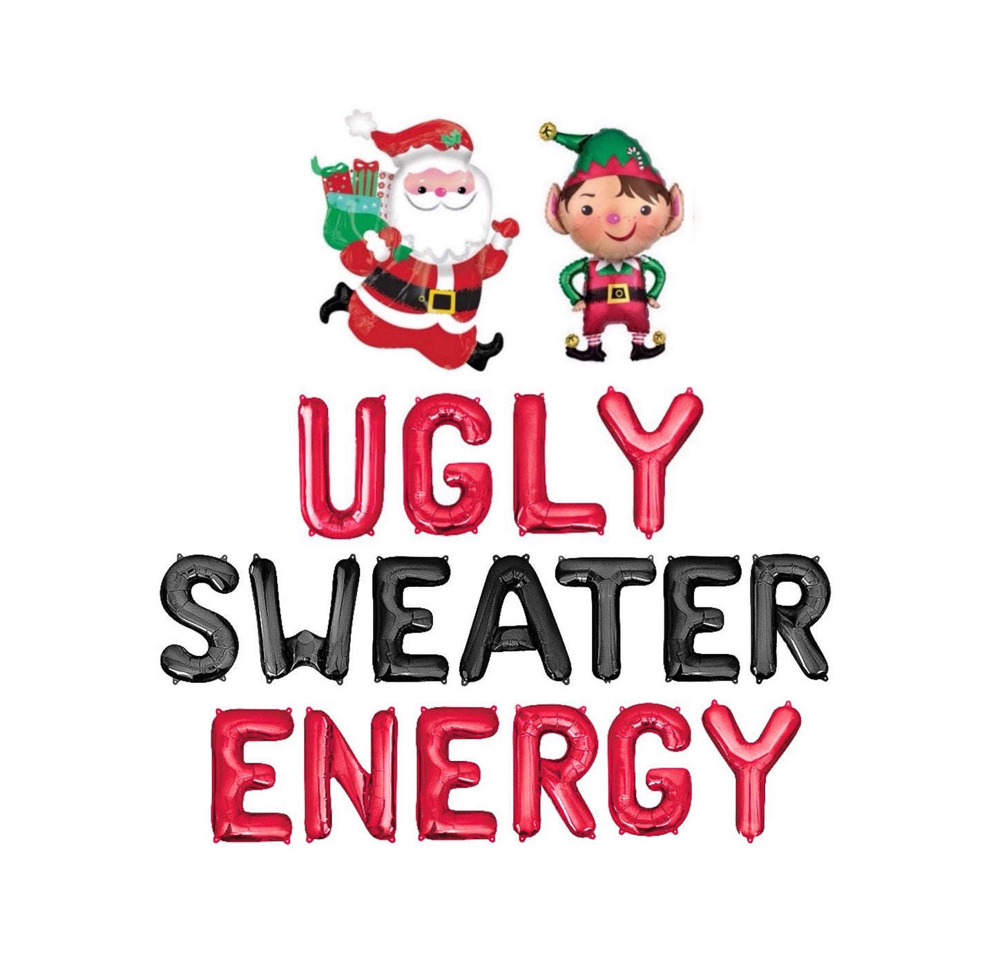 Ugly Sweater Energy Christmas Letter Balloon Kit