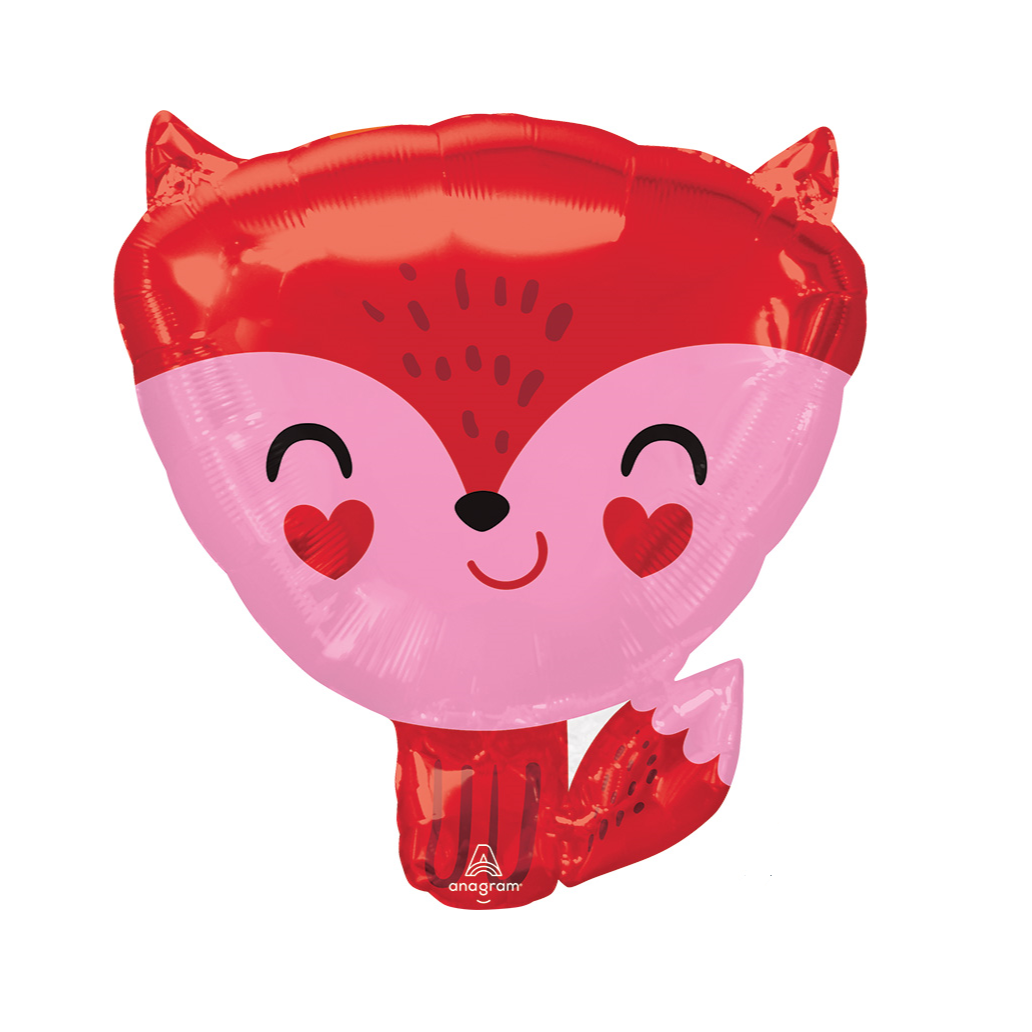 Pink Valentines Fox Balloon