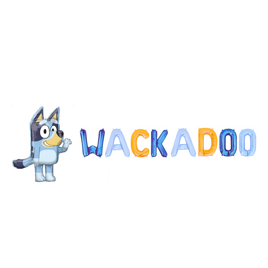 Wackadoo Multi-Colored Bluey Letter Balloon Kit