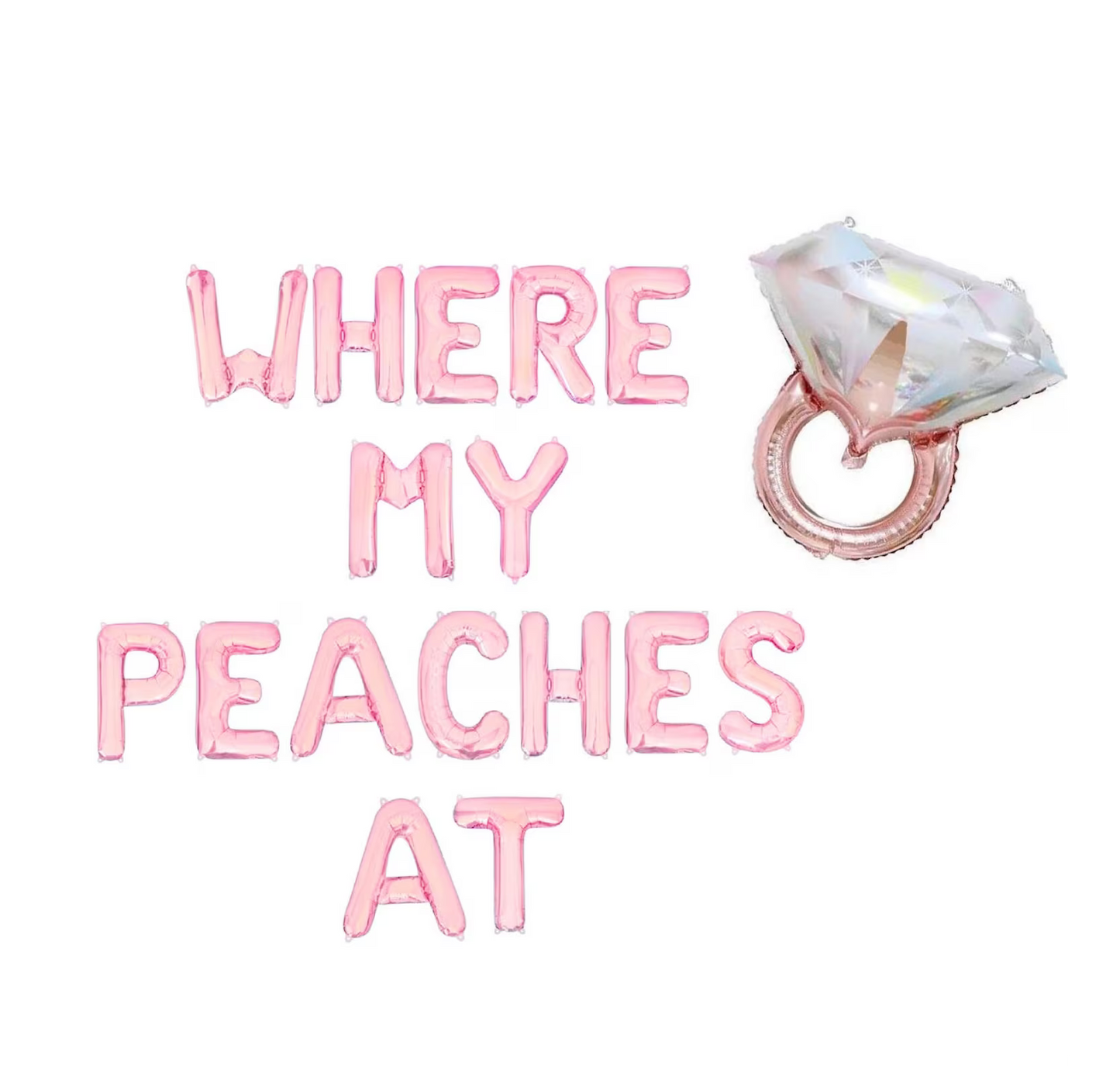 Where My Peaches At Bachelorette Letter Balloon Kit