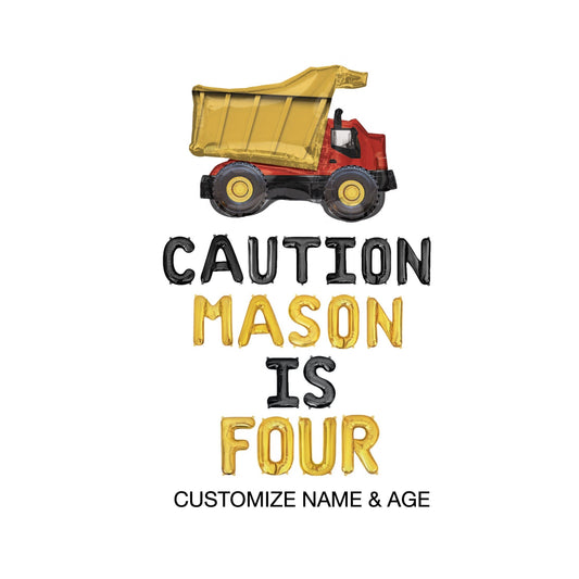 Caution Custom Name Is Custom Age Letter Balloon Kit