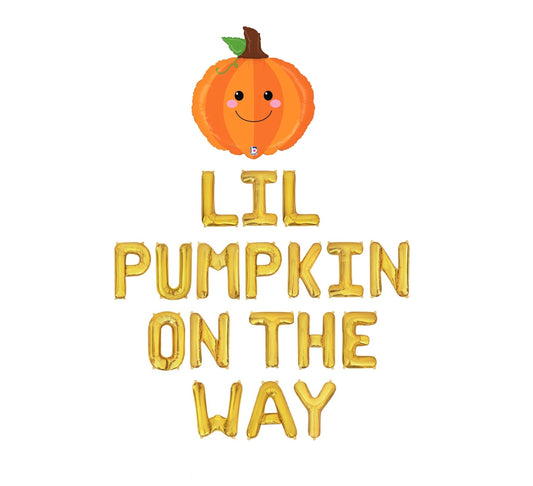 Lil Pumpkin On The Way Halloween Letter Balloon Kit