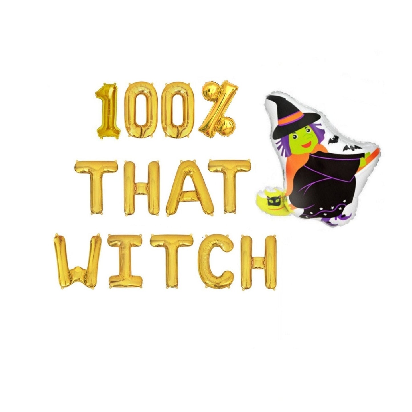 100% That Witch Halloween Letter Balloon Kit