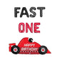 Fast One Race Car Birthday Letter Balloon Kit