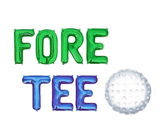 Fore Tee Fortieth Birthday Golf Letter Balloon Kit